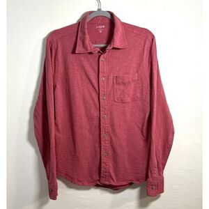 J.Crew Men's Button Up Shirt Small Long Sleeve 100% Cotton Dusty Rose Casual